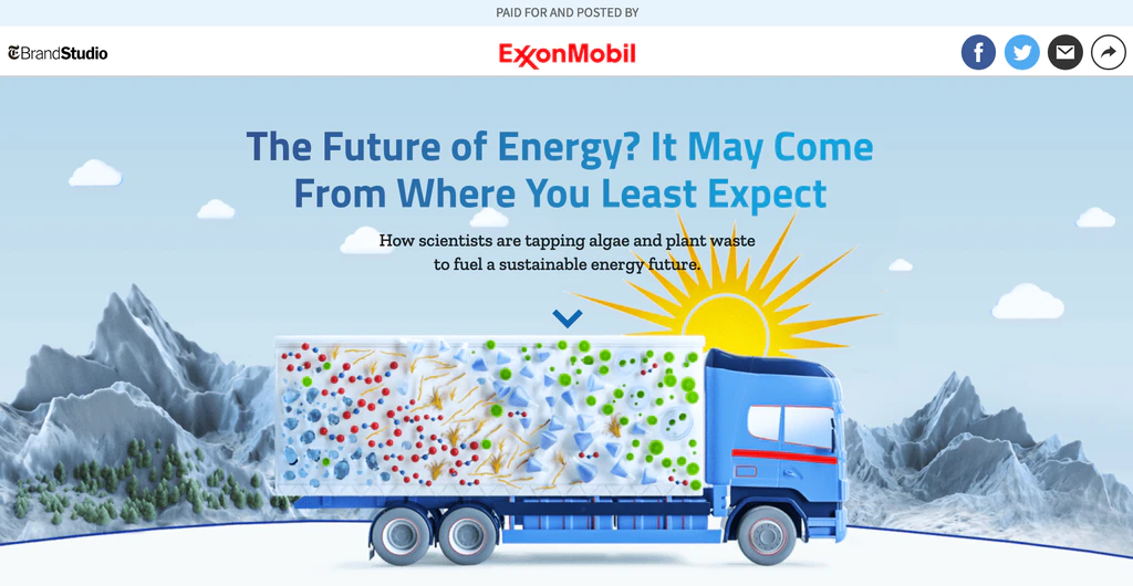 Exxon ad about clean energy